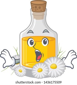 Surprised chamomile oil above character makeup table