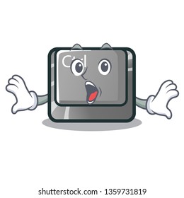 Surprised character ctrl button attached on computer
