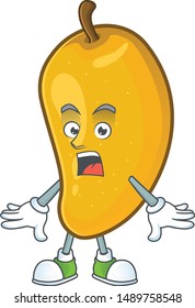 Surprised character mango fruit with cartoon mascot