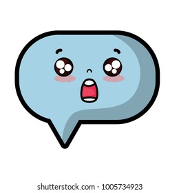 surprised chat bubble kawaii cartoon