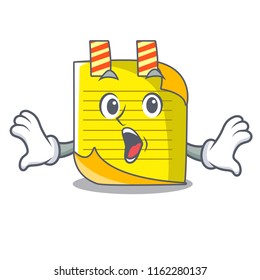 Surprised checked note paper mascot