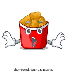 Surprised chicken nuggets in the cartoon shape