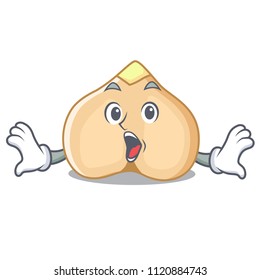 Surprised chickpeas mascot cartoon style