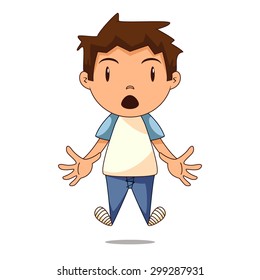 Surprised child, vector illustration