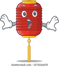 Surprised chinese lantern face gesture on cartoon style