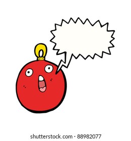 surprised christmas bauble cartoon