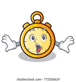 Surprised chronometer character cartoon style