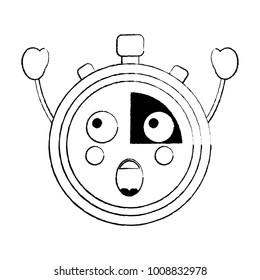 surprised chronometer kawaii icon image 