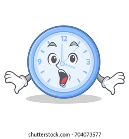 Surprised clock character cartoon style