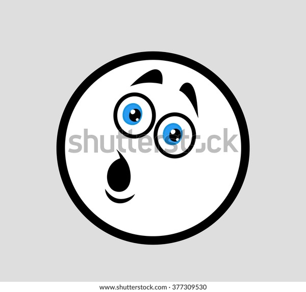 Surprised Comic Face Expression Stock Vector (Royalty Free) 377309530