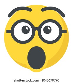 Surprised and confused expression through emoticon icon