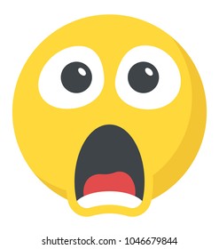 Surprised and confused expression through emoticon icon