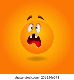 Surprised, confused, scared, strange, puzzled Smile or Emoji. Emotions. Design element for advertising, posters, prints for clothing, banners, covers, children's products, websites, social networks