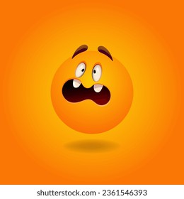 Surprised, confused, scared, strange, puzzled Smile or Emoji. Emotions. Design element for advertising, posters, prints for clothing, banners, covers, children's products, websites, social networks