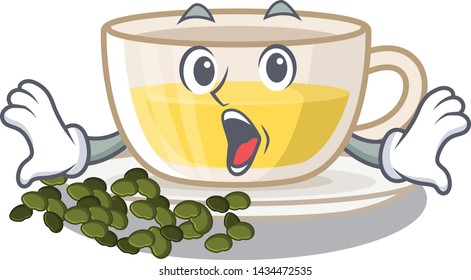 Surprised cup oolong tea in cartoon shape