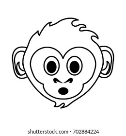 surprised cute expressive monkey cartoon icon image