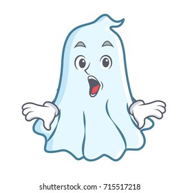 Surprised cute ghost character cartoon