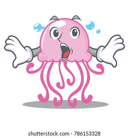 Surprised cute jellyfish character cartoon