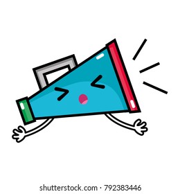 surprised and cute megaphone object kawaii