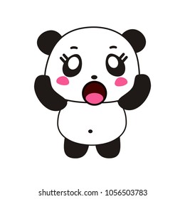 surprised cute panda vector