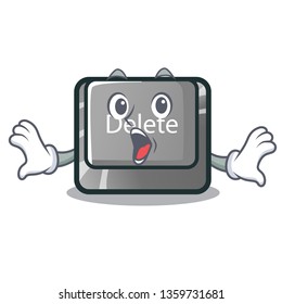 Surprised delete button in the shape mascot