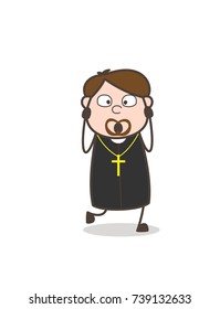 Surprised Devotee Face Expression Vector