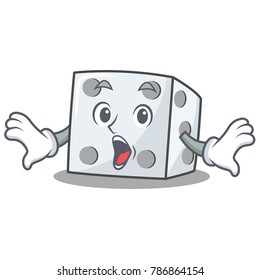 Surprised dice character cartoon style
