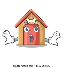 Surprised dog house isolated on mascot cartoon