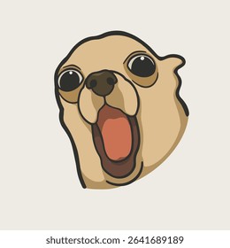 Surprised Dog Meme Sticker Vector T-shirt Cute Illustration
