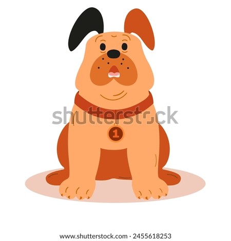A surprised dog on an isolated white background .