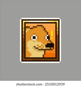 Cachorro surpreso, meme pixel art. 