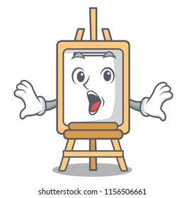 Surprised easel mascot cartoon style