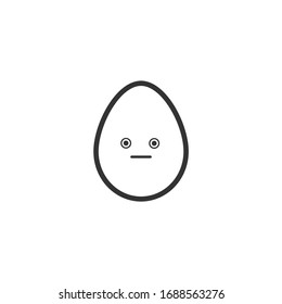 Icono de huevo sorprendido en un fondo blanco. Emociones 