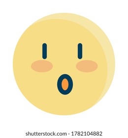 überraschte Emoji-Design, Cartoon-Ausdruck Emotica und Social Media-Thema Vektorgrafik