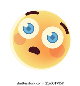 surprised emoji icon isolated vector