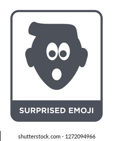 surprised emoji icon vector on white background, surprised emoji trendy filled icons from Emoji collection, surprised emoji simple element illustration