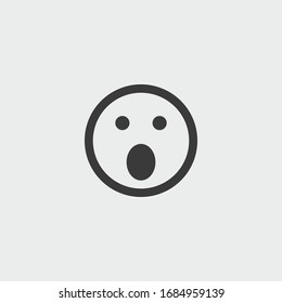 surprised emoji icon. surprised emoji vector on gray background