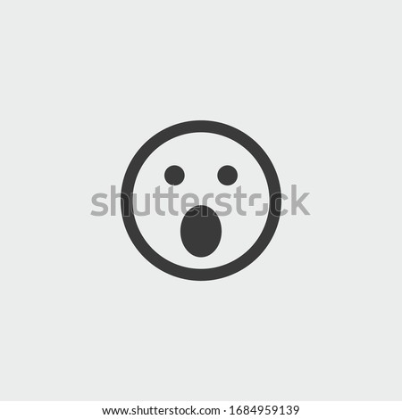 surprised emoji icon. surprised emoji vector on gray background
