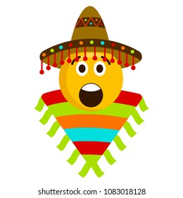 Surprised emoji with a mexican hat