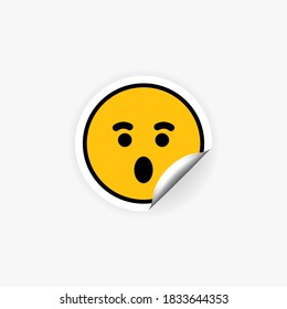 Surprised emoji sticker. Shocked emotion. Vector EPS 10. Isolated on white background