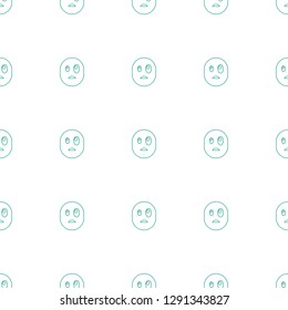 surprised emot icon pattern seamless white background. Editable line surprised emot icon. surprised emot icon pattern for web and mobile.