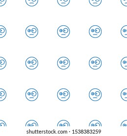 surprised emot icon pattern seamless white background. Editable outline surprised emot icon. surprised emot icon pattern for web and mobile.