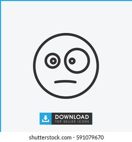 surprised emot icon. Simple outline surprised emot vector icon. On white background.