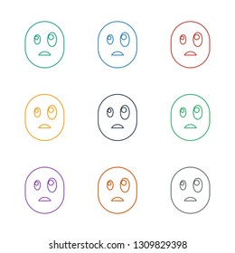 surprised emot icon white background. Editable line surprised emot icon from emotions. Trendy surprised emot icon for web and mobile.