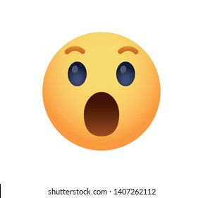 Surprised Emoticon 3D vector on White Background
