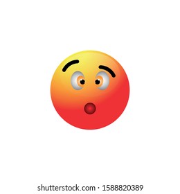 Surprised emoticon. Design template vector