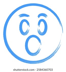 Surprised emoticon drawn with a brush on a white background
Vector smiley brush