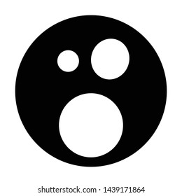 surprised emoticon flat style vector