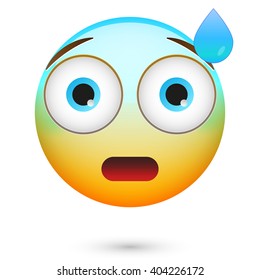 Surprised emoticon. Isolated vector illustration on white background