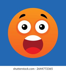 Surprised Emoticon with Open Mouth Shock